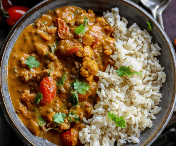 cauliflower lentil curry